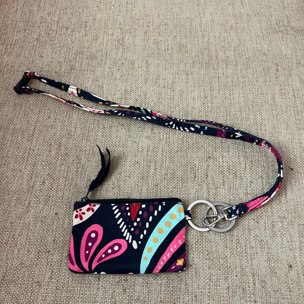 Vera Bradley wallet with lanyard strap